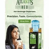 Atlantis coffee vending machine with UPI QR featuring large digital display and beverage selection for offices