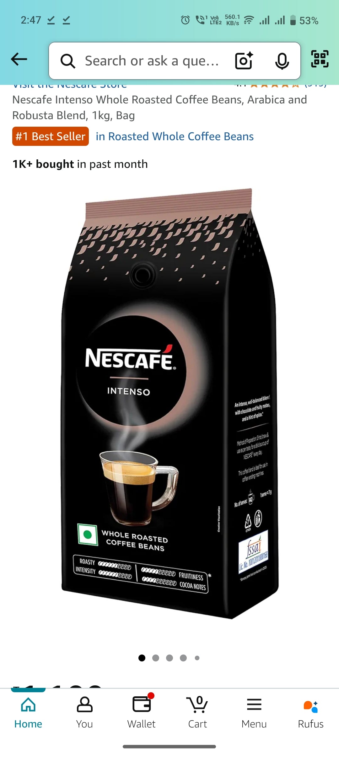 Premium Arabica Robusta Coffee Beans Delhi 1kg Blend - COFFEE WALLA