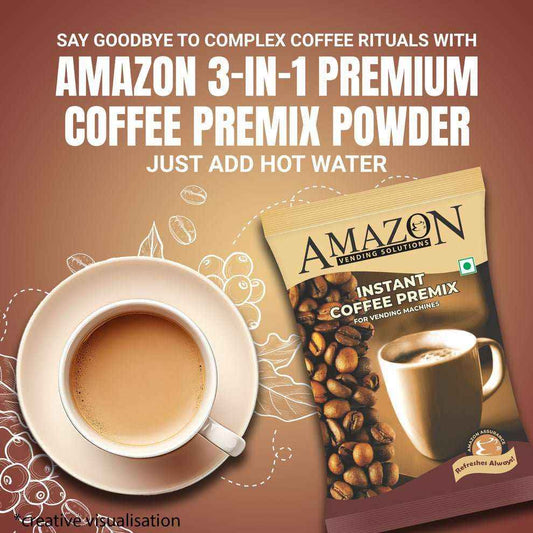Amazon premium coffee 3 in 1 Coffee Premix Powder by Coffee Machine Delhi - COFFEE WALLA