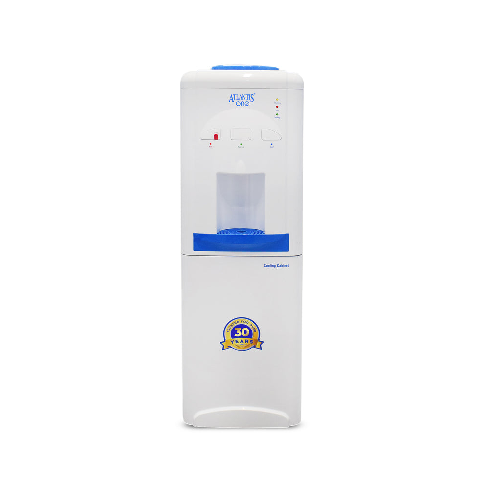 White water dispenser machine with blue accents ideal for Amazon coffee powder Durg vending service