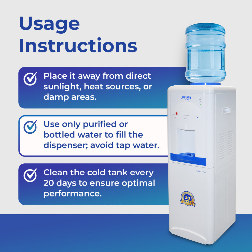 Water dispenser with usage instructions from Tea coffee vending service for Amazon coffee powder Durg