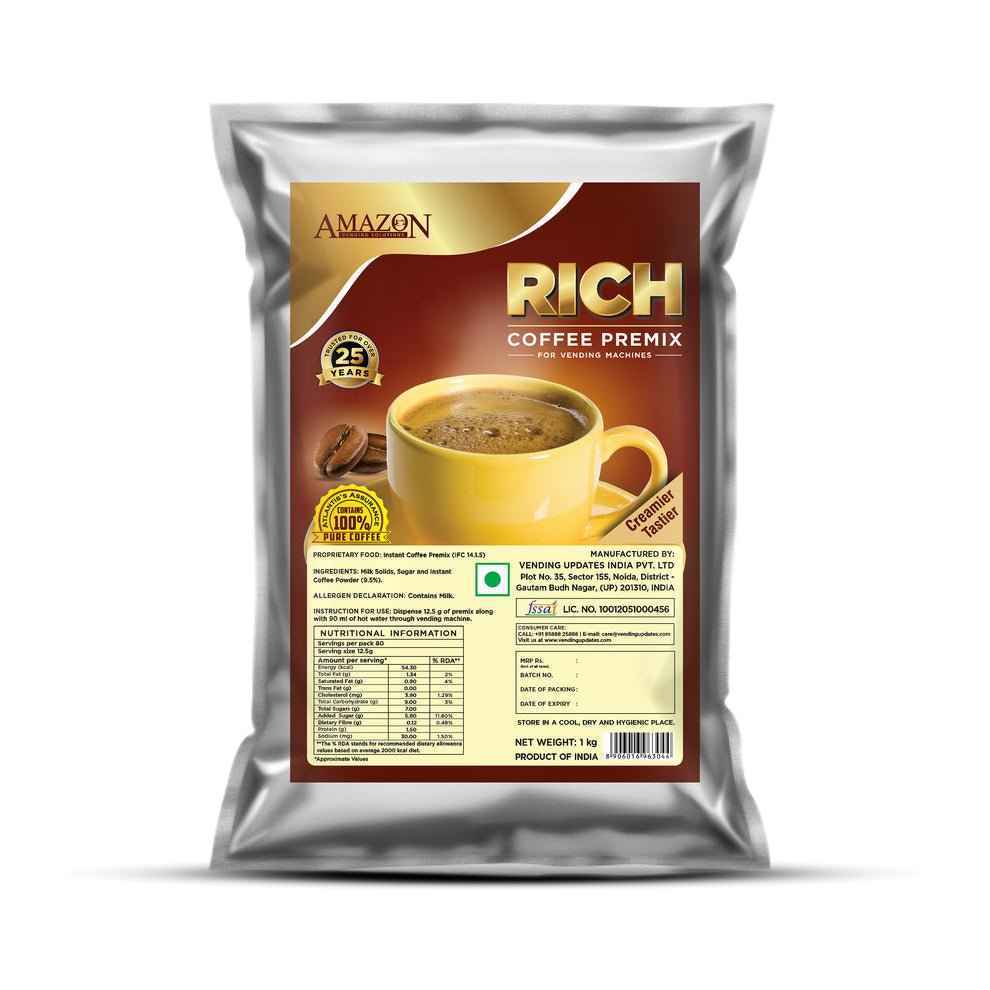 Amazon gold coffee premix purchase online pack with rich creamy coffee in yellow cup and coffee beans