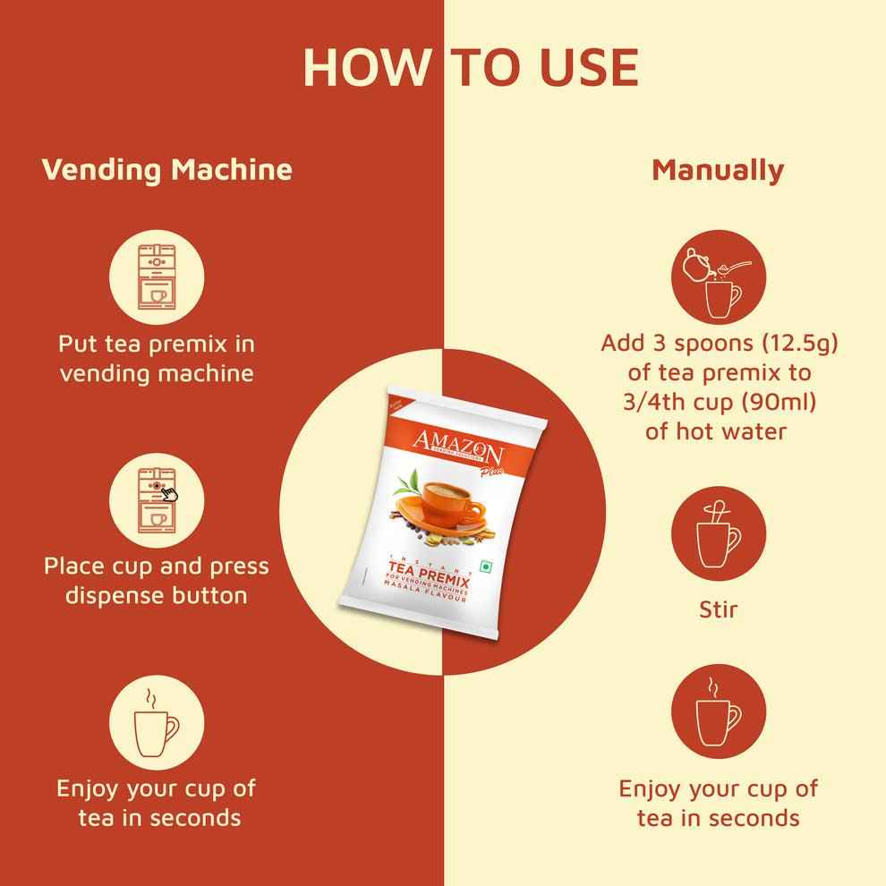 Amazon Instant Masala Chai Premix for 1 BOX 20 KG - COFFEE WALLA