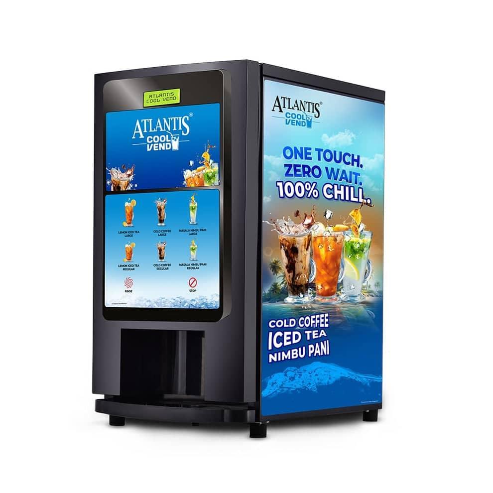 COFFEE WALLA Atlantis coffee machine black cold beverage vending machine with iced drinks display