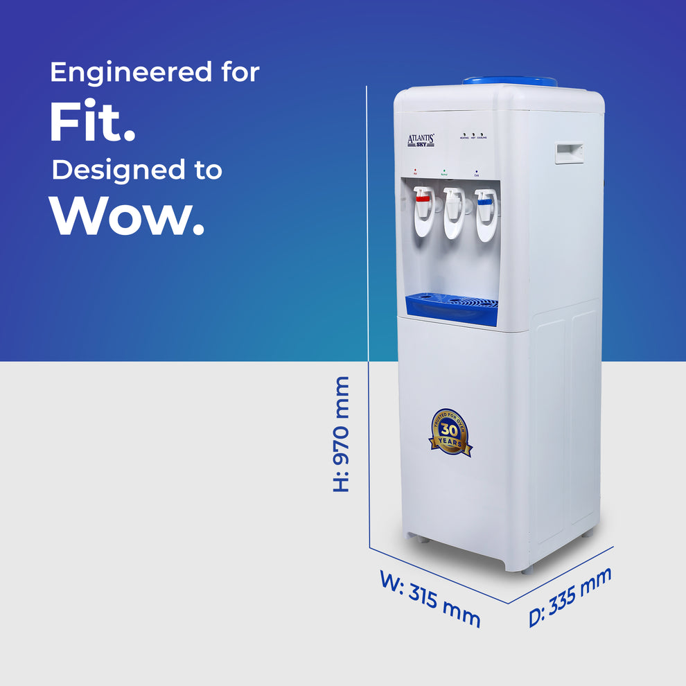 Atlantis coffee machine Ranchi white water dispenser with three taps and compact design