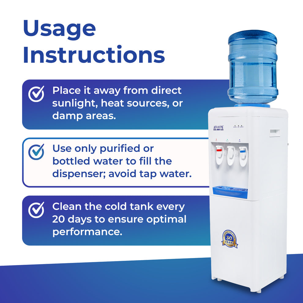 Atlantis coffee machine Ranchi water dispenser with usage instructions for optimal performance and water safety