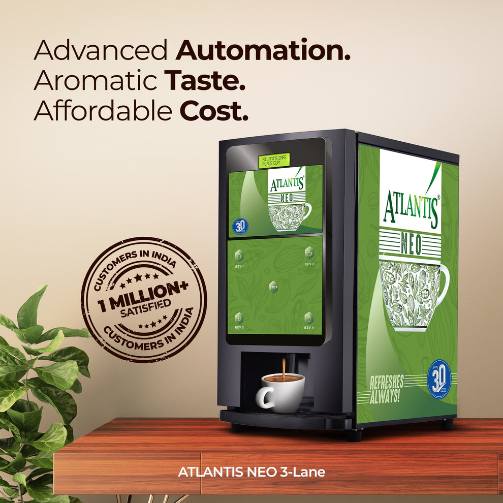 Atlantis 3 lane coffee machine by COFFEE WALLA with advanced automation and aromatic taste