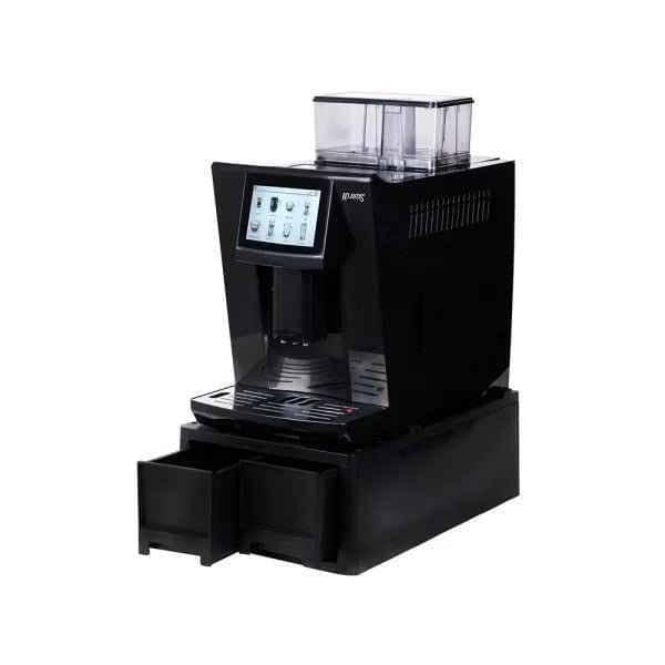 Fully automatic coffee machine with fresh milk and digital touchscreen for easy beverage selection