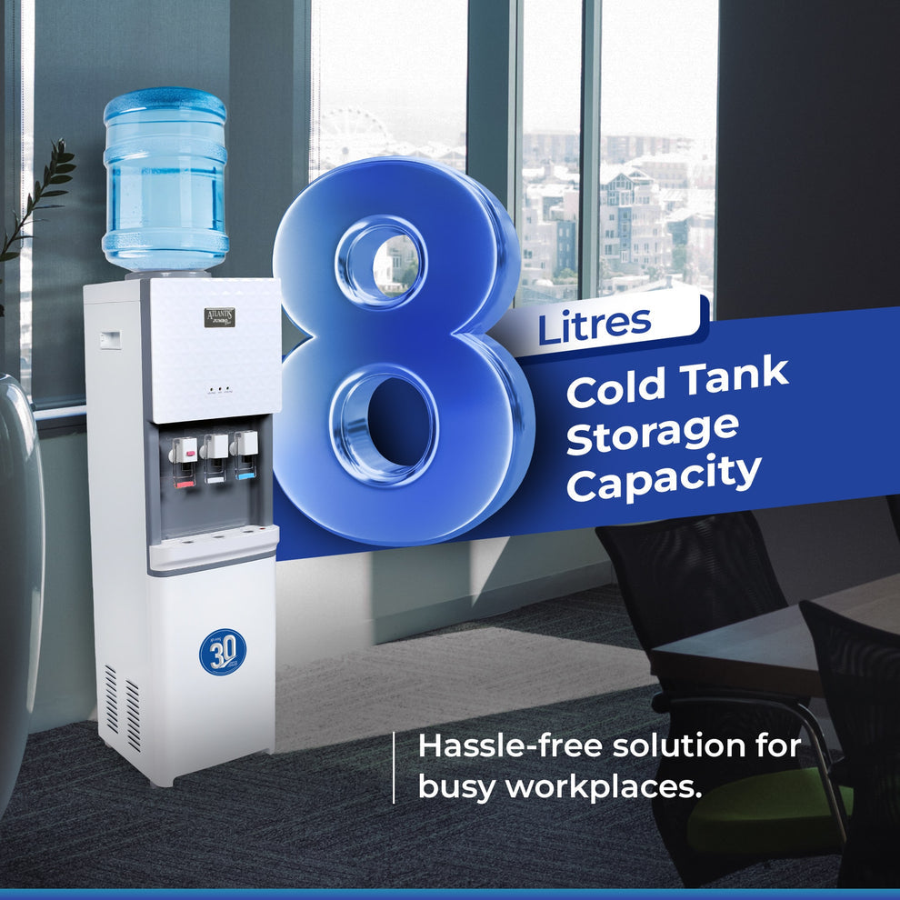 ATLANTIS JUMBO PLUS water machine with 8 litres cold tank storage capacity in office setting