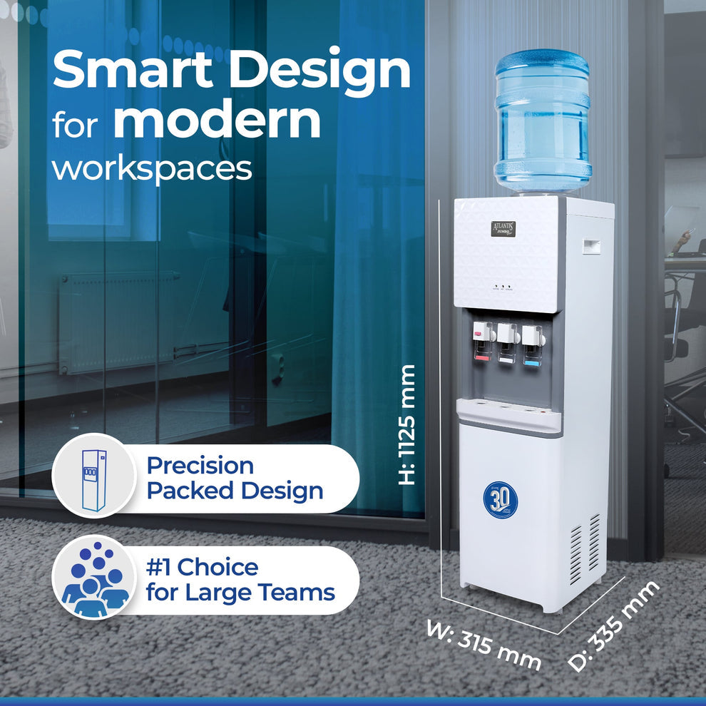 ATLANTIS JUMBO PLUS water machine white dispenser with water bottle for modern office spaces