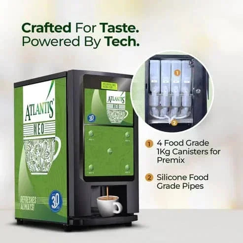 Atlantis Neo 2 Lane vending machine wholesale with 4 food grade canisters and silicone food grade pipes