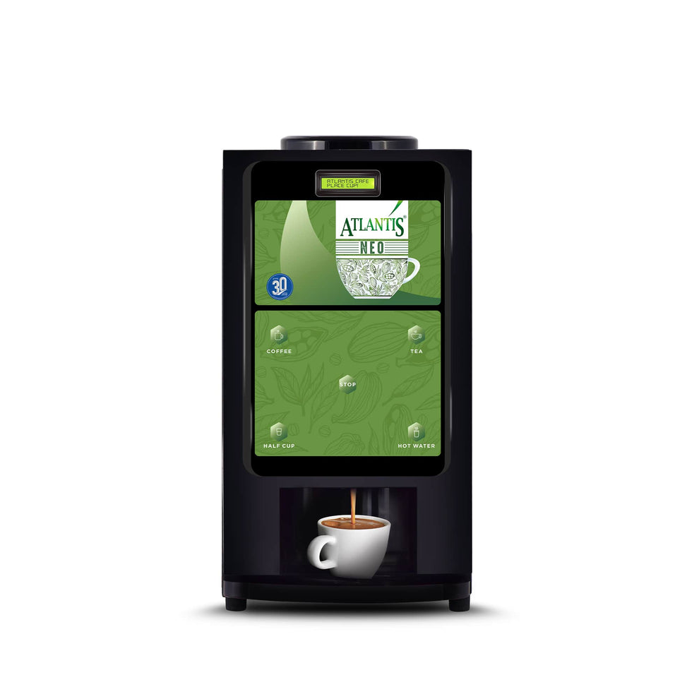 COFFEE WALLA Atlantis Neo 2 coffee vending machine Noida dispensing a cup of coffee