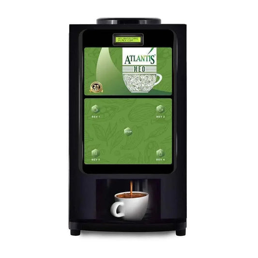 Atlantis Neo tea coffee vending machine with digital display and cup dispensing feature