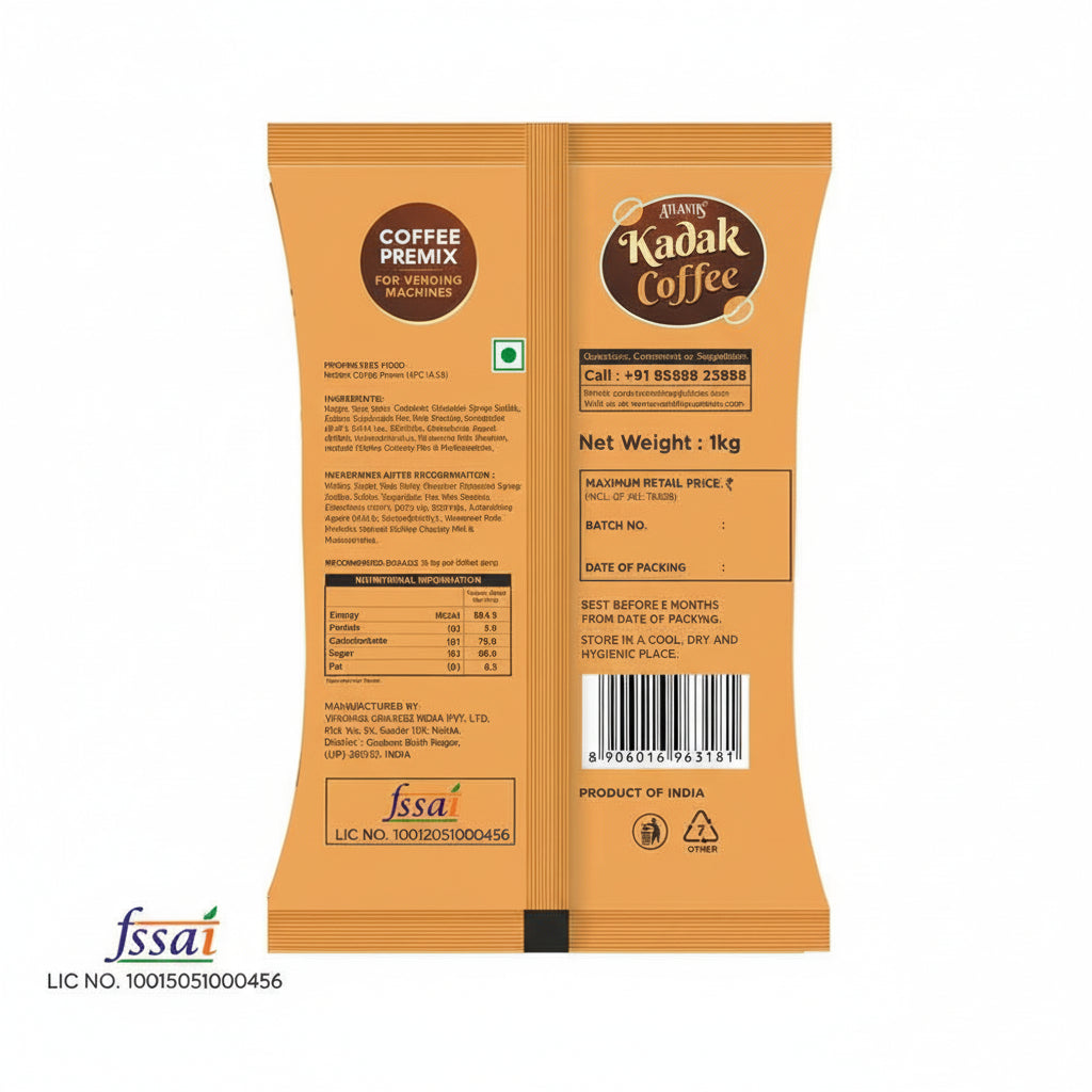 Atlantis online Kadak 3-in-1 coffee premix 1kg pack from Tea coffee vending service