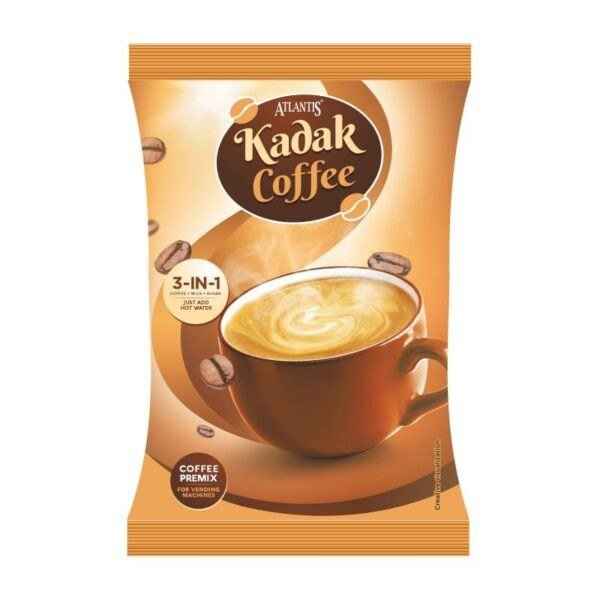 Atlantis online Kadak 3-in-1 coffee premix packet with a cup of creamy coffee on the packaging