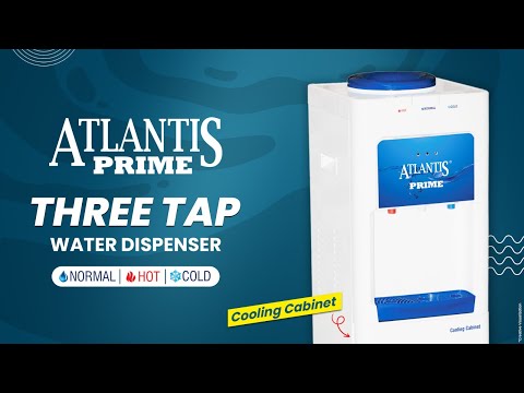 ATLANTIS PRIME three tap water dispenser with hot cold and normal water dispensing options