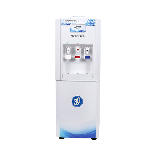 ATLANTIS SUPER Floor Standing water dispenser with three taps for hot cold and room temperature water