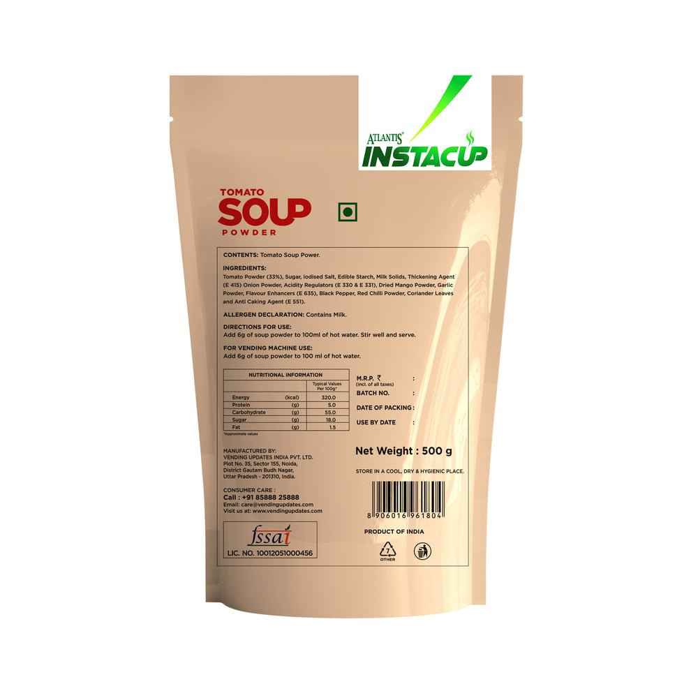 Atlantis tomato soup powder for vending machines 500g beige pouch with detailed label