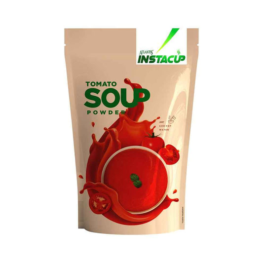 Atlantis tomato soup powder for vending machines pouch with tomato splash and fresh tomatoes image