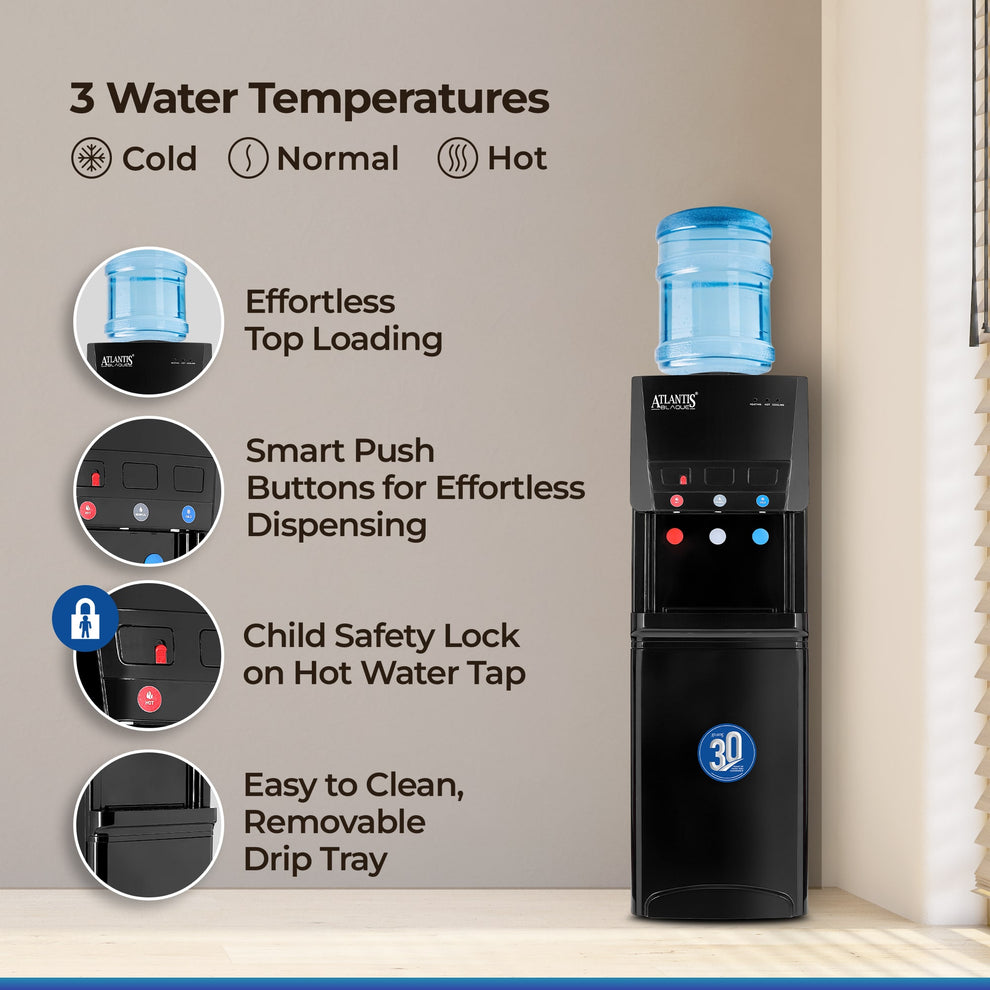 Atlantis water dispenser for office Delhi with three water temperatures and child safety lock