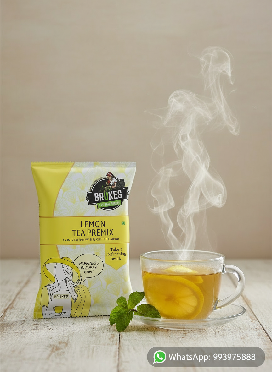 Brukes Lemon Tea Premix 1kg - Refreshing Beverage - COFFEE WALLA CALL ANY REQUIREMENT 99397588888 24*7