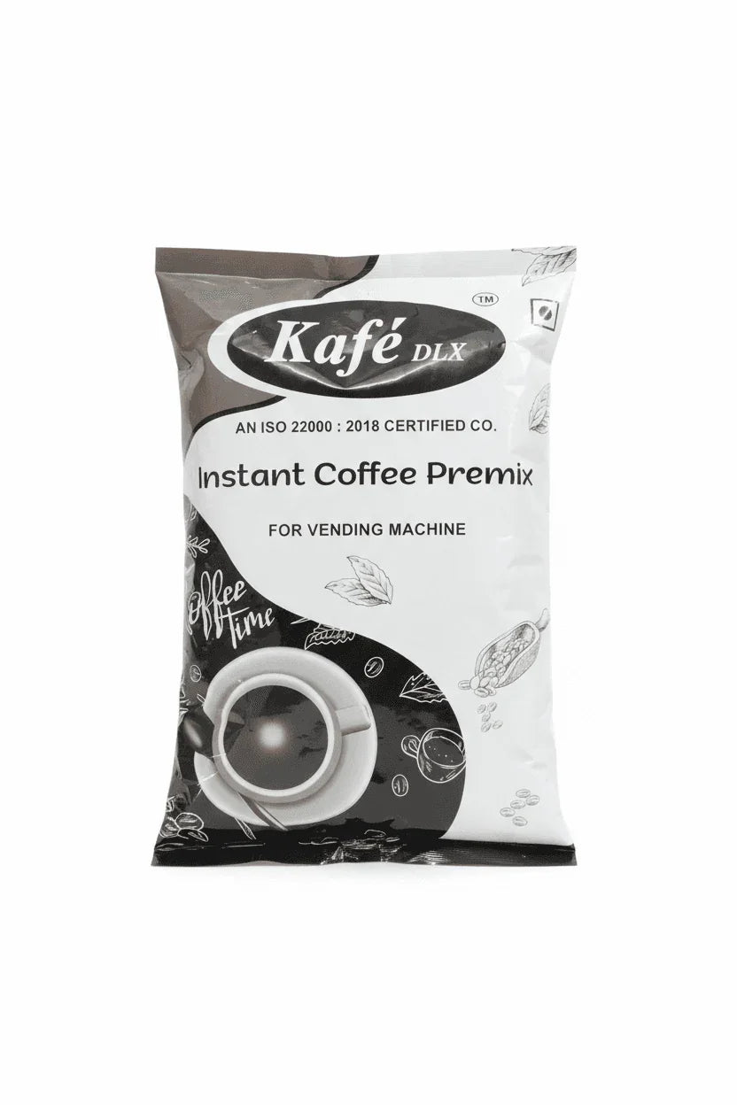Coffee walla cafek deluxe instant coffee premix pouch for vending machines with coffee cup graphic