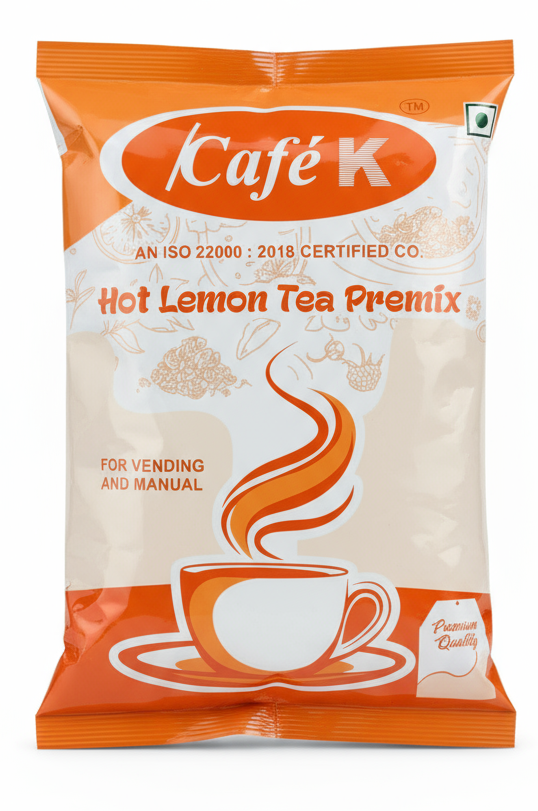 CafeK lemon tea hot lemon tea premix packet by Coffee walla with orange and white packaging