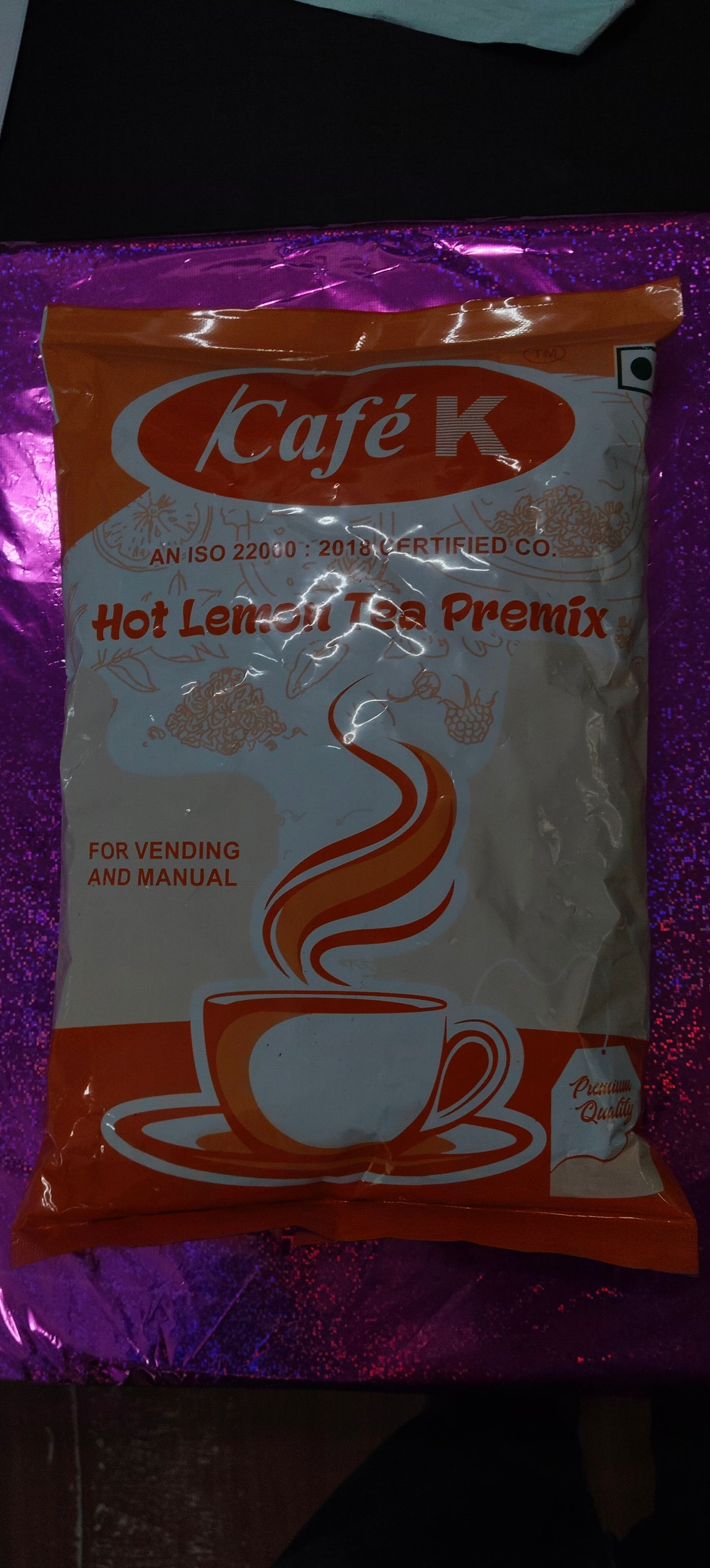 CafeK lemon tea hot lemon tea premix pack for vending and manual use by Coffee walla