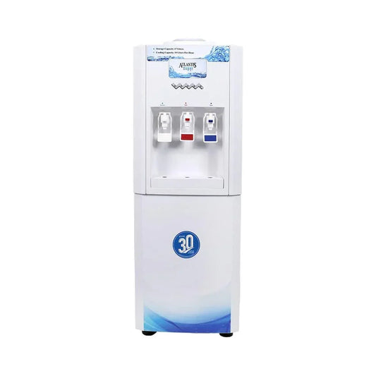 Atlantis super water dispenser white freestanding water cooler with three taps for hot cold and normal water