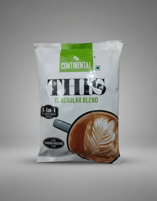 Continental 3-in-1 regular blend coffee premix pouch for office coffee vending premix Delhi