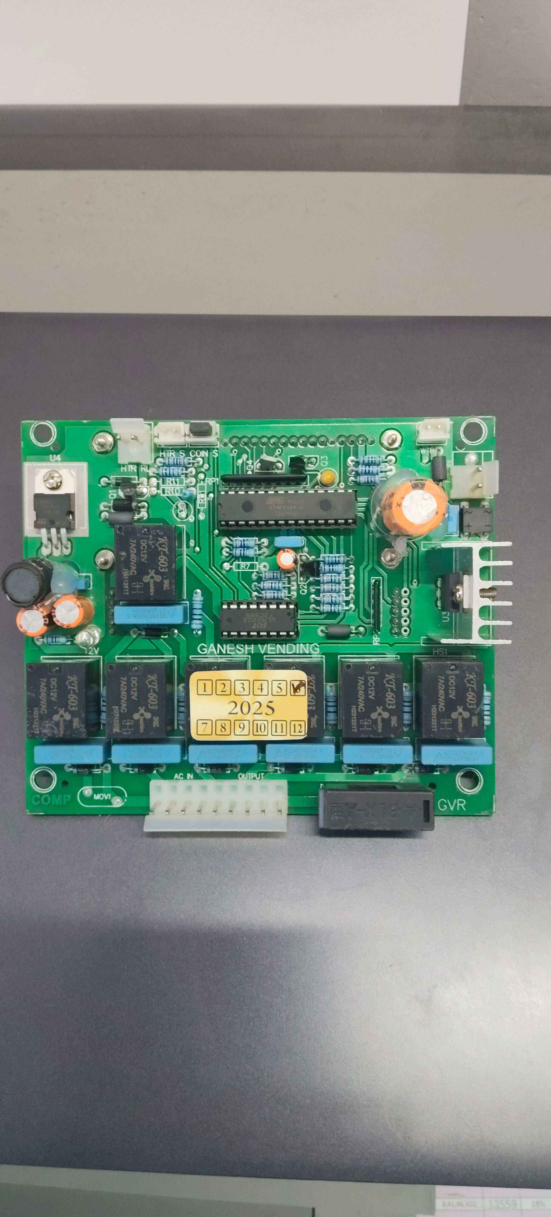 Electronic circuit board for Nescafe tea coffee vending machine with multiple relays and components