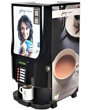 Black coffee vending machine by Godrej with cup dispenser Amazon coffee machine dealer Noida