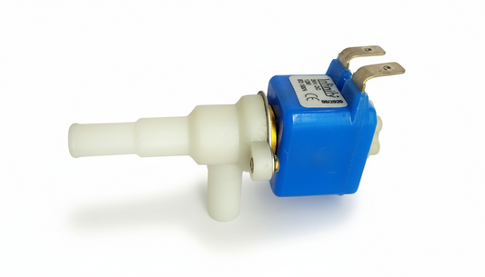 COFFEE WALLA SOLONID VUALVE DC electric water valve with blue casing and white nozzle