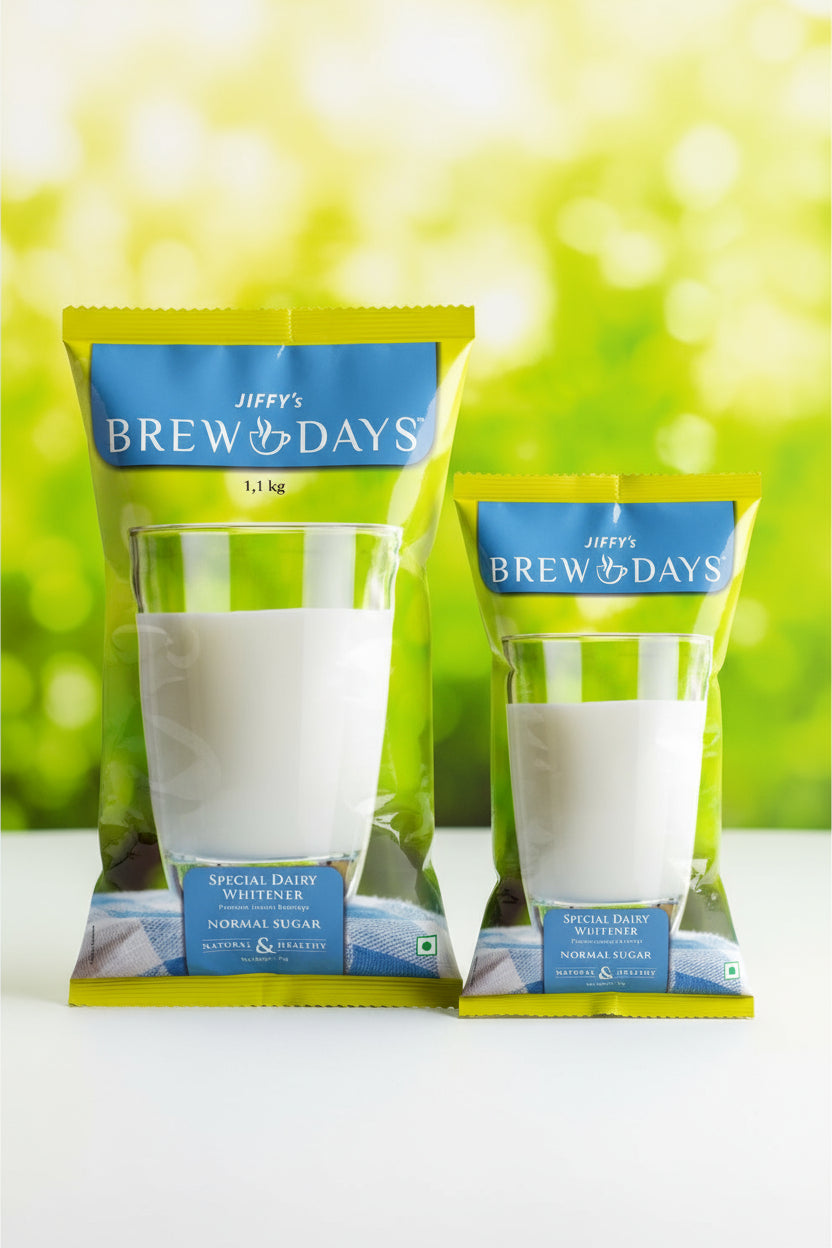 Coffee Walla Brew Days low sugar dairy whitener special dairy whitener in two package sizes