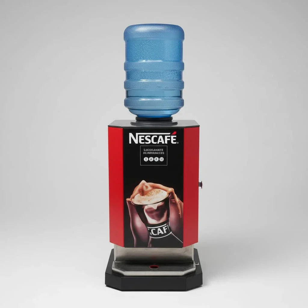 Nescafe 3 lane vending machine Delhi with water container for tea and coffee vending service