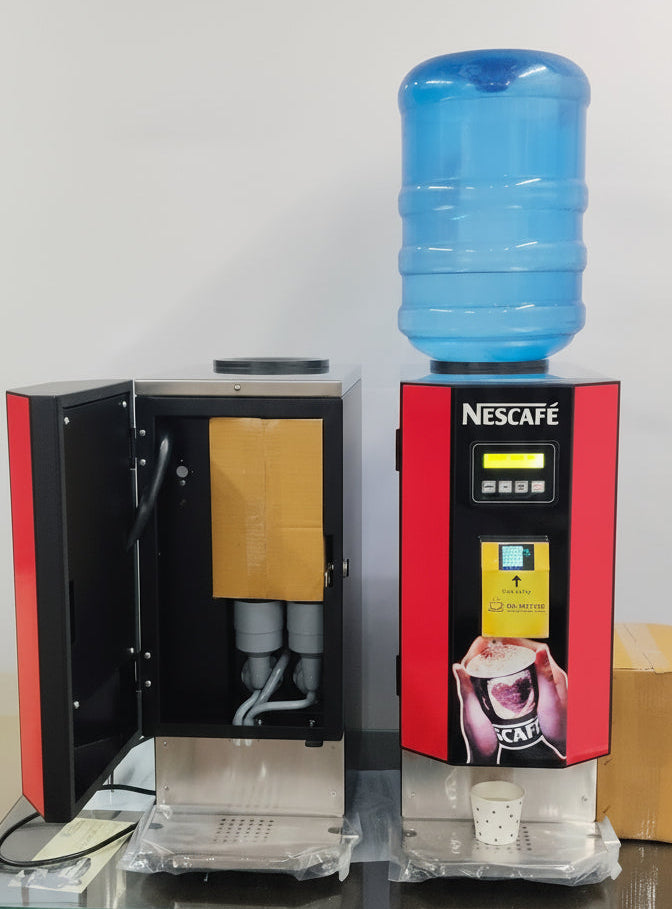 Nescafe coffee machine with water dispenser and open maintenance panel Amazon tea coffee machine Noida