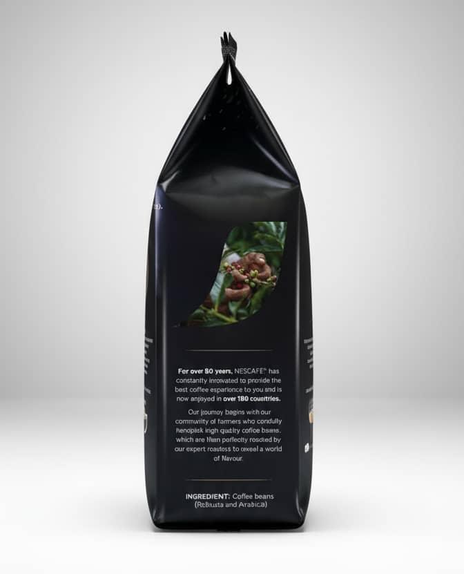 Black coffee bag with whole roasted coffee beans Delhi from Tea coffee vending service