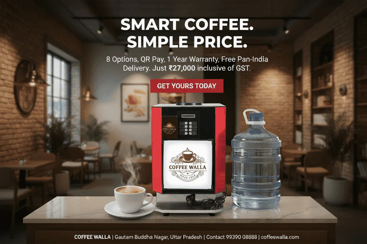 Coffee walla 8 option ligh display and wifi payment option coffee machine use phone paybusness app payment received
