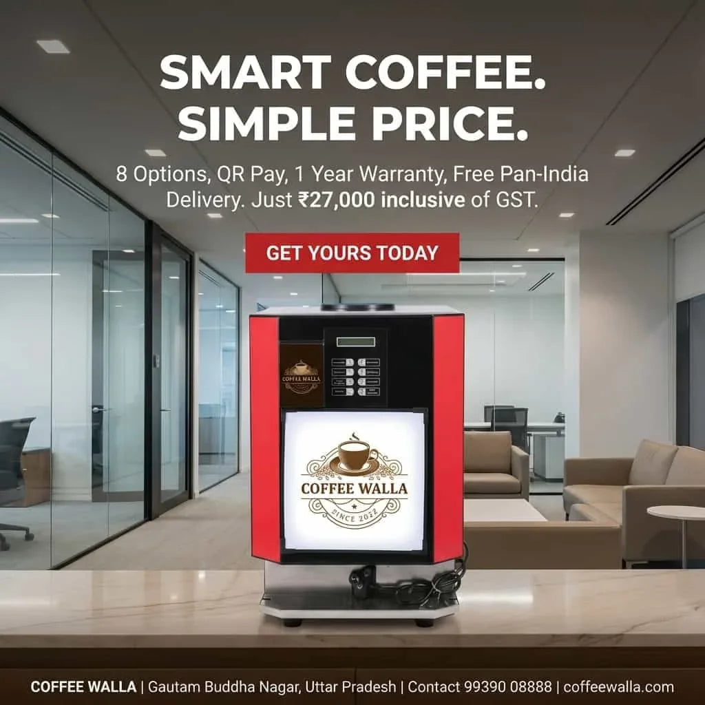 Coffee walla 8 option ligh display and wifi payment option coffee machine use phone paybusness app payment received