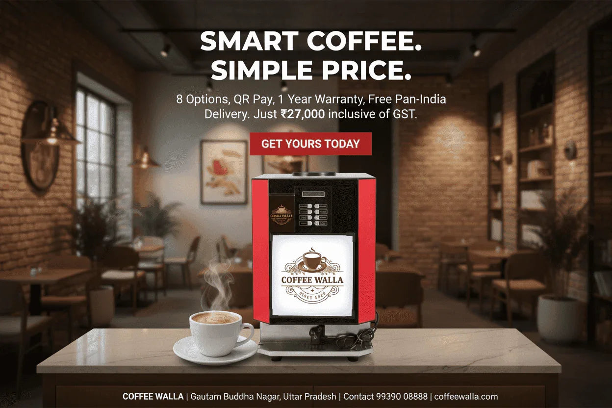 Coffee walla 8 option ligh display and wifi payment option coffee machine use phone paybusness app payment received