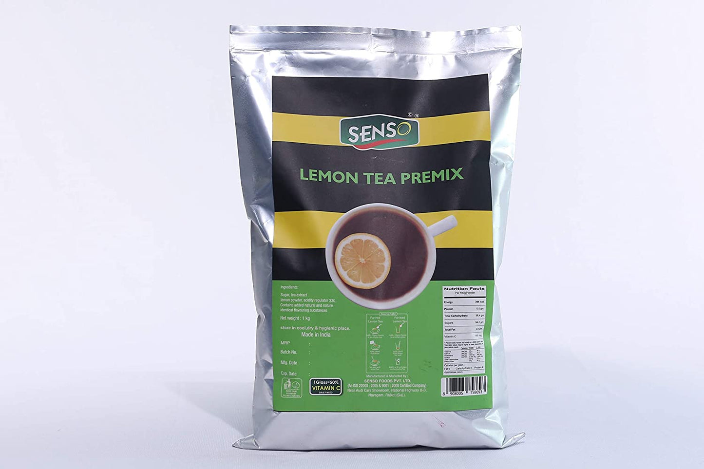 Senso Lemon Tea Premix 1kg for Refreshing Vending Drinks - COFFEE WALLA CALL ANY REQUIREMENT 99397588888 24*7