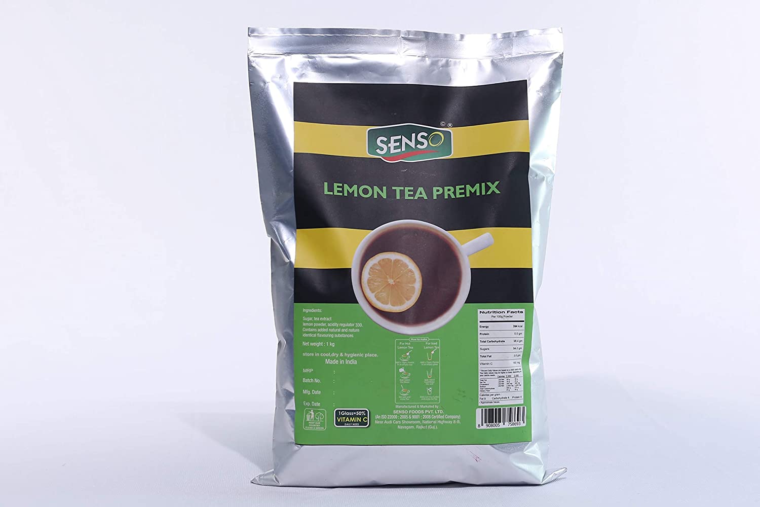 Senso Lemon Tea Premix 1kg for Refreshing Vending Drinks - COFFEE WALLA CALL ANY REQUIREMENT 99397588888 24*7